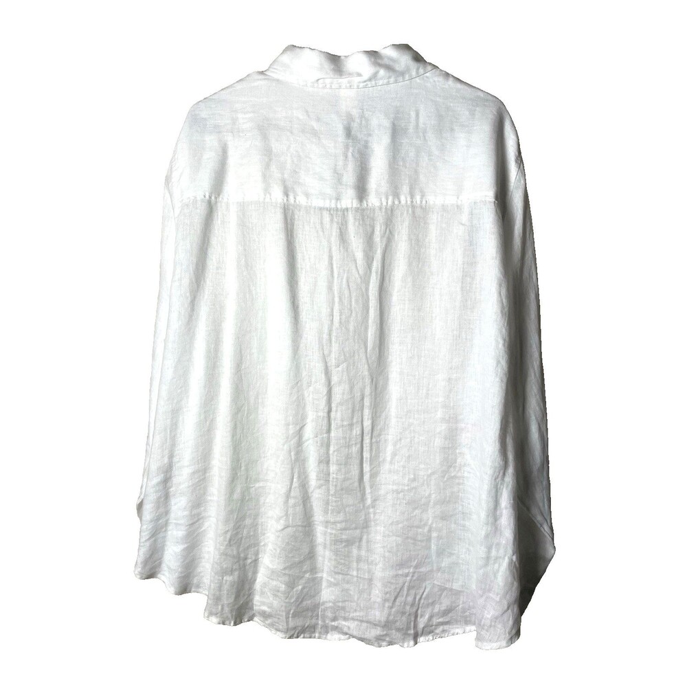 NWT H&M Premium Selection White 100% Linen Lin Button Down Shirt Size XXL - Picture 8 of 10